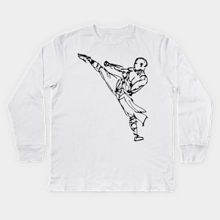 mixed martial art - Shaolin high kick Kids Long Sleeve T-Shirt